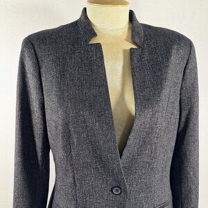 Banana Republic Button Blazer Long Sleeve Collar Jacket Charcoal Grey 8 NWT